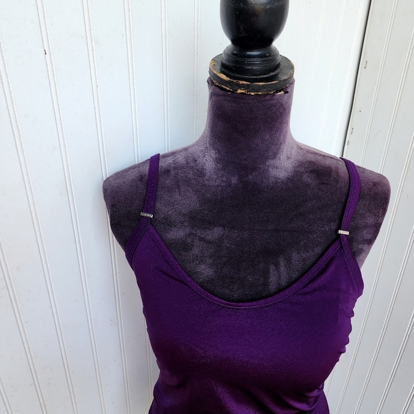 NWT $108 Calvin Klein Swimwear Starburst Shiny Purple Eggplant Swimsuit Size 12 - Picture 4 of 16